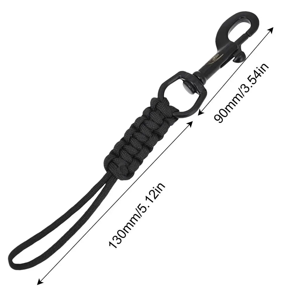 Diving Clip Lanyard Braided Portable Anti-Lost Strap Diving Ended Bolts Snap Buckle Practical Metal Clip Hook Diving Swivel Qme Black China Mainland