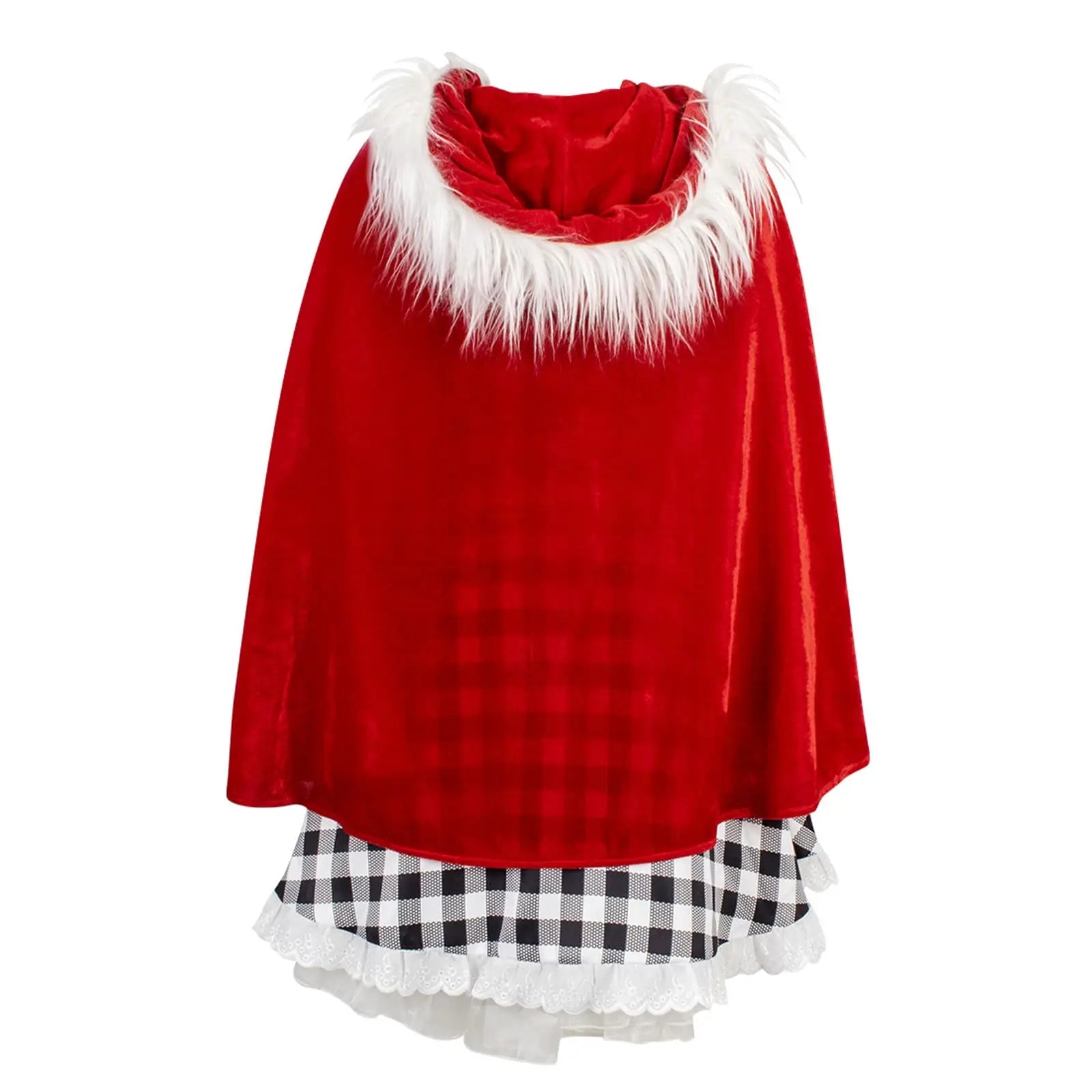 7PCS Cindy Lou Who Costume Cindy Wig Dress Cape Accessories Christmas Cosplay Outfits for Halloween Party Adult Qme
