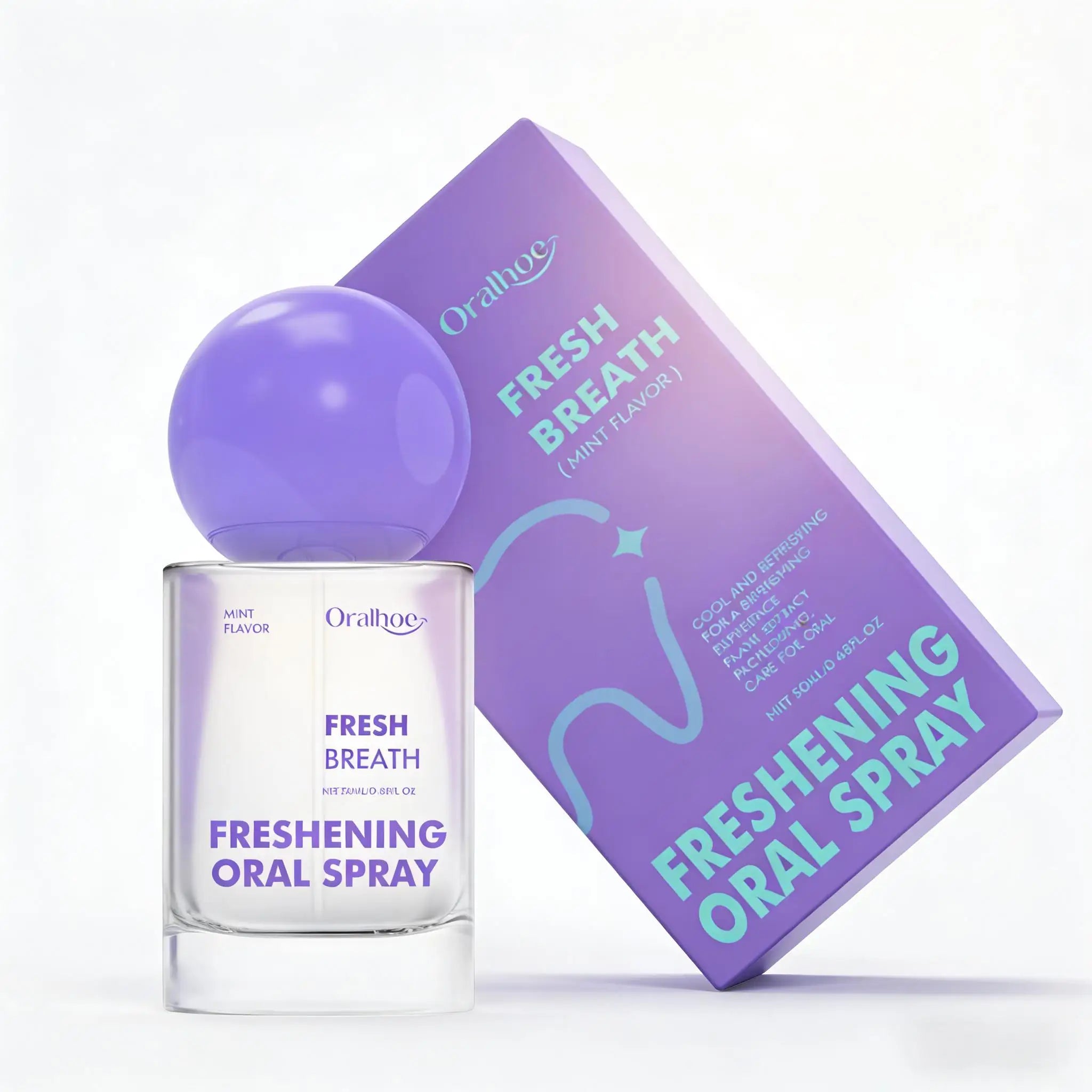 Portable Breath Freshener Spray Mint Flavor Teeth Cleaning Long-Lasting Freshening Bad Odor Removal Oral Care Product for Adults Qme