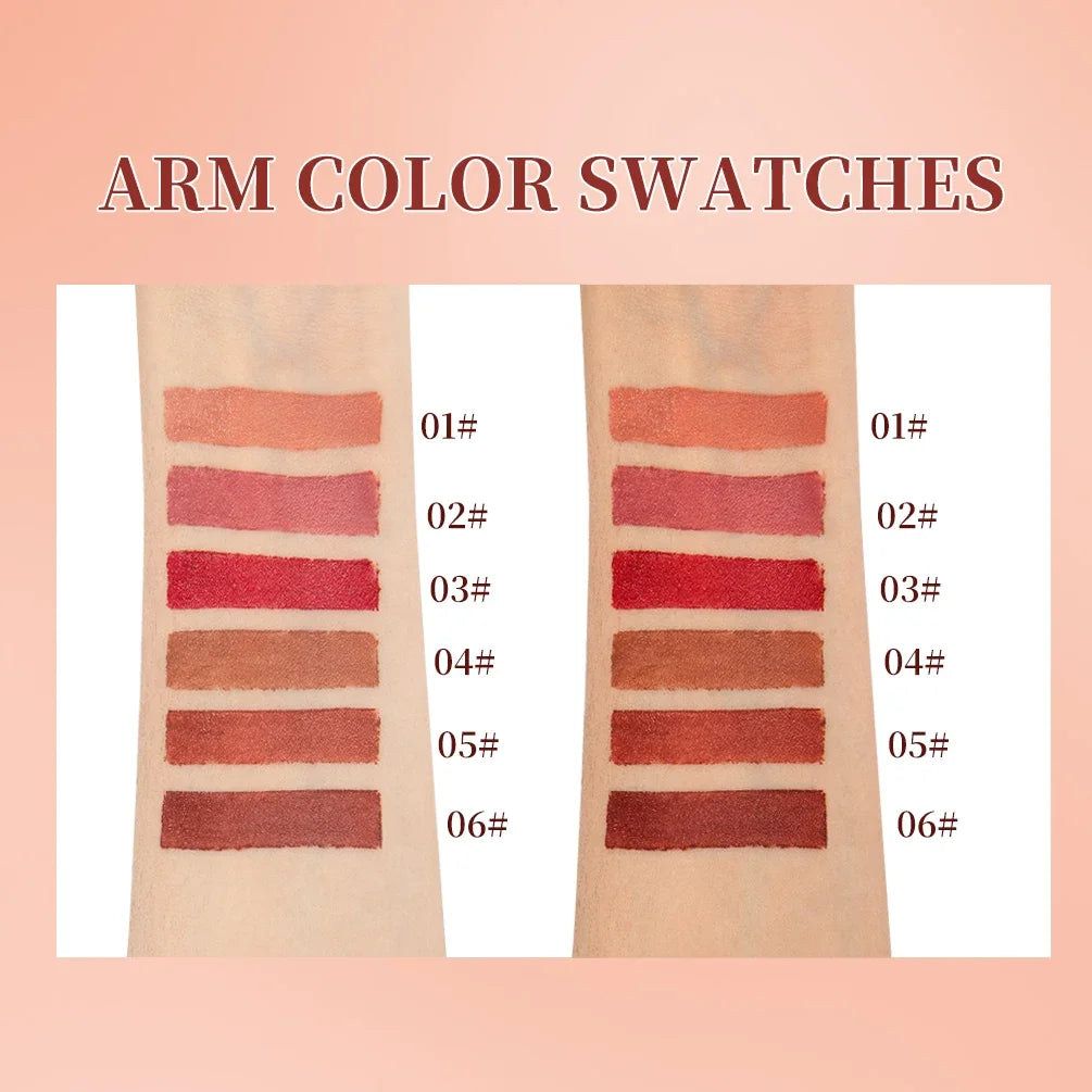 QIBEST Tapered Gradient Lip Liner Lipstick Sets Matte Nude Brown Red Lipstick Waterproof Contouring Tint Lipliner Lasting Makeup Qme