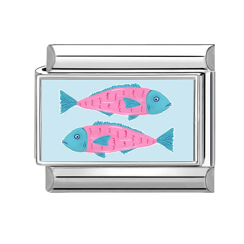 Dropshipping Wholesale Crabs Pattern Fish Shell Whale Italian Charm Links Fit 9mm Stainless Steel Bracelet DIY Making Gifts 2026 Qme Style 21