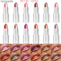 Elegant Glitter Lipstick Woman Shimmer Golden Pink Colors Tones Qme SET 09