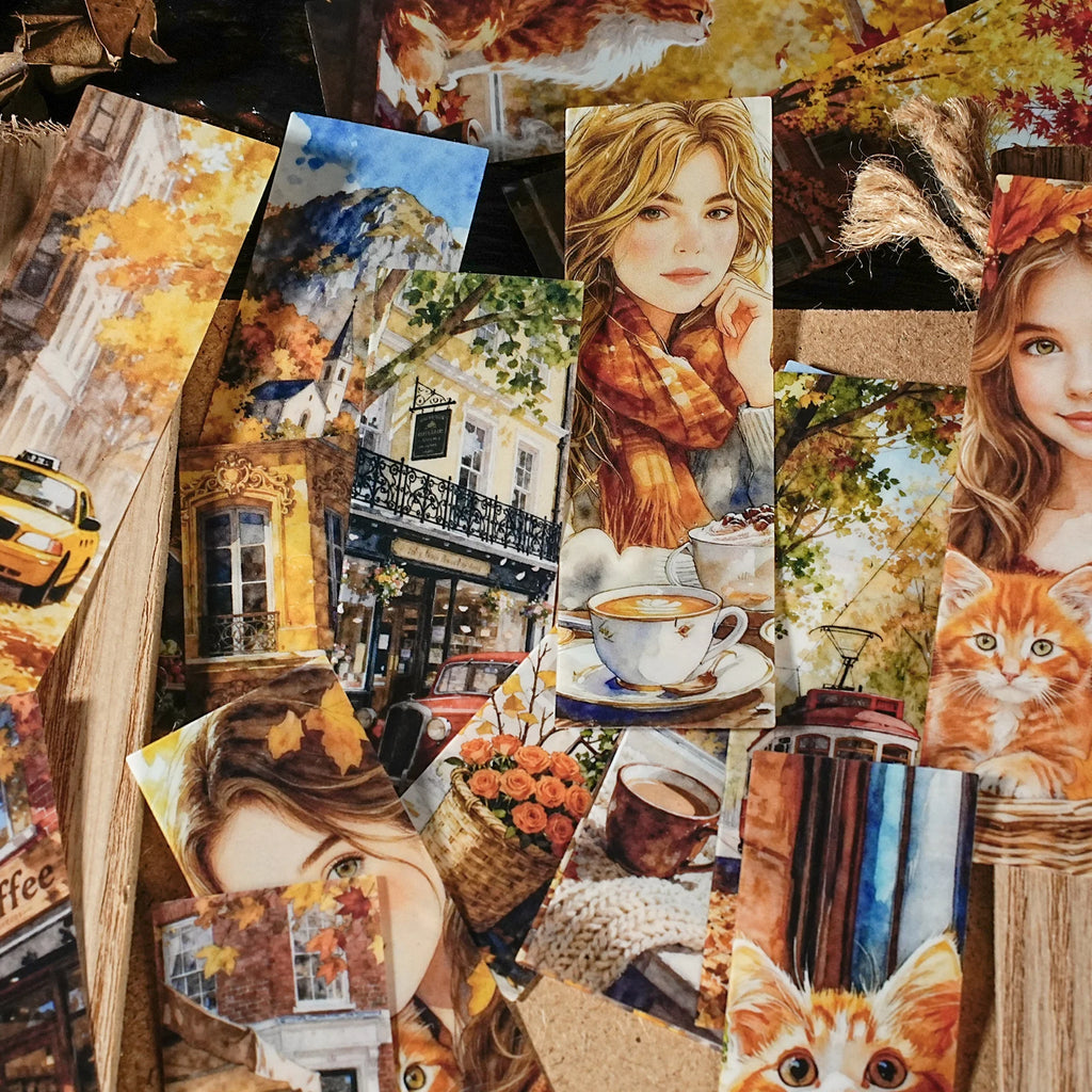 25Sheets/Bag Urban Landscape Figure Theme PET Stickers for DIY Craft Scrapbook Laptop Guitar Phone Case Water Bottle Decoration Qme