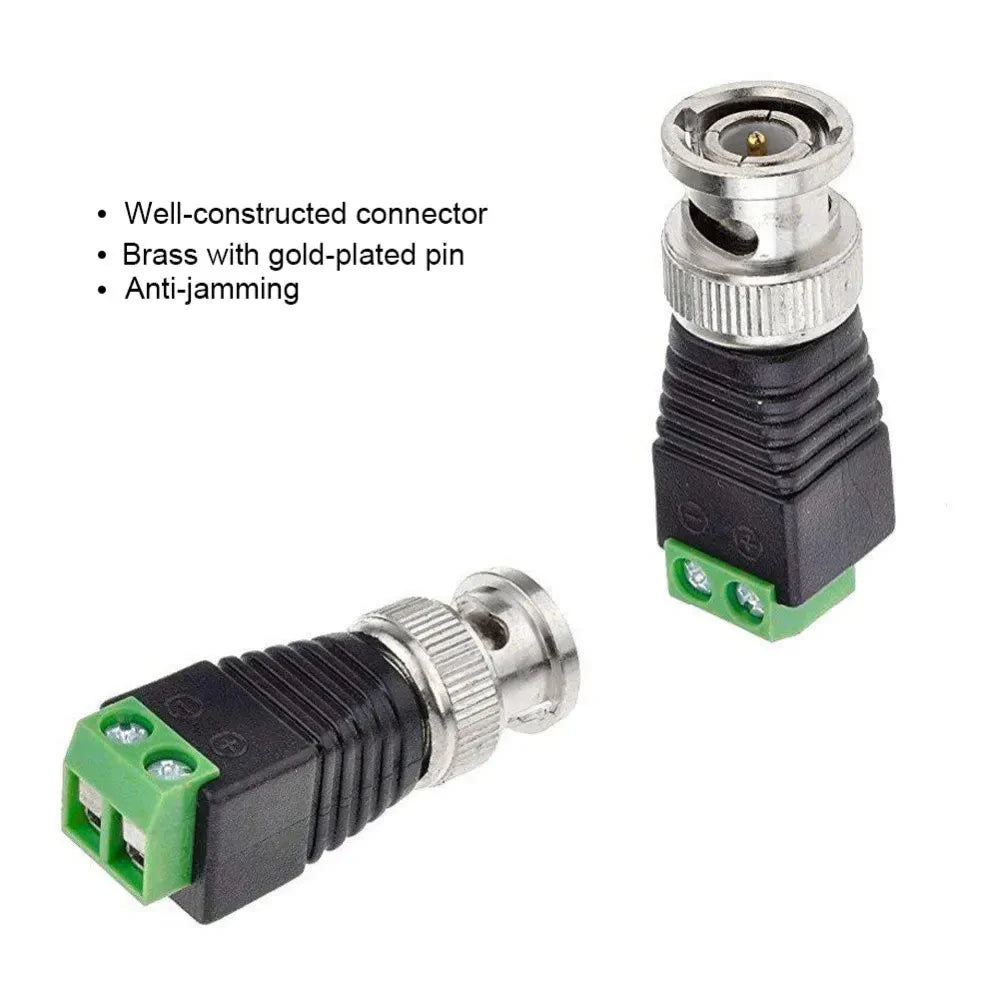 50PSC BNC Connectors DIY for Surveillance Camera CCTV System Accessories Coax CAT5 Qme