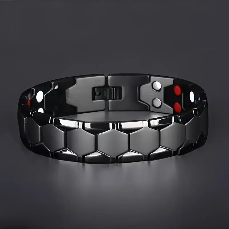 Men's Magnetic Bracelet, Stainless Steel Men's Bracelet, Men's Jewelry Gift Bracelet with Adjustable Size Qme 1pc