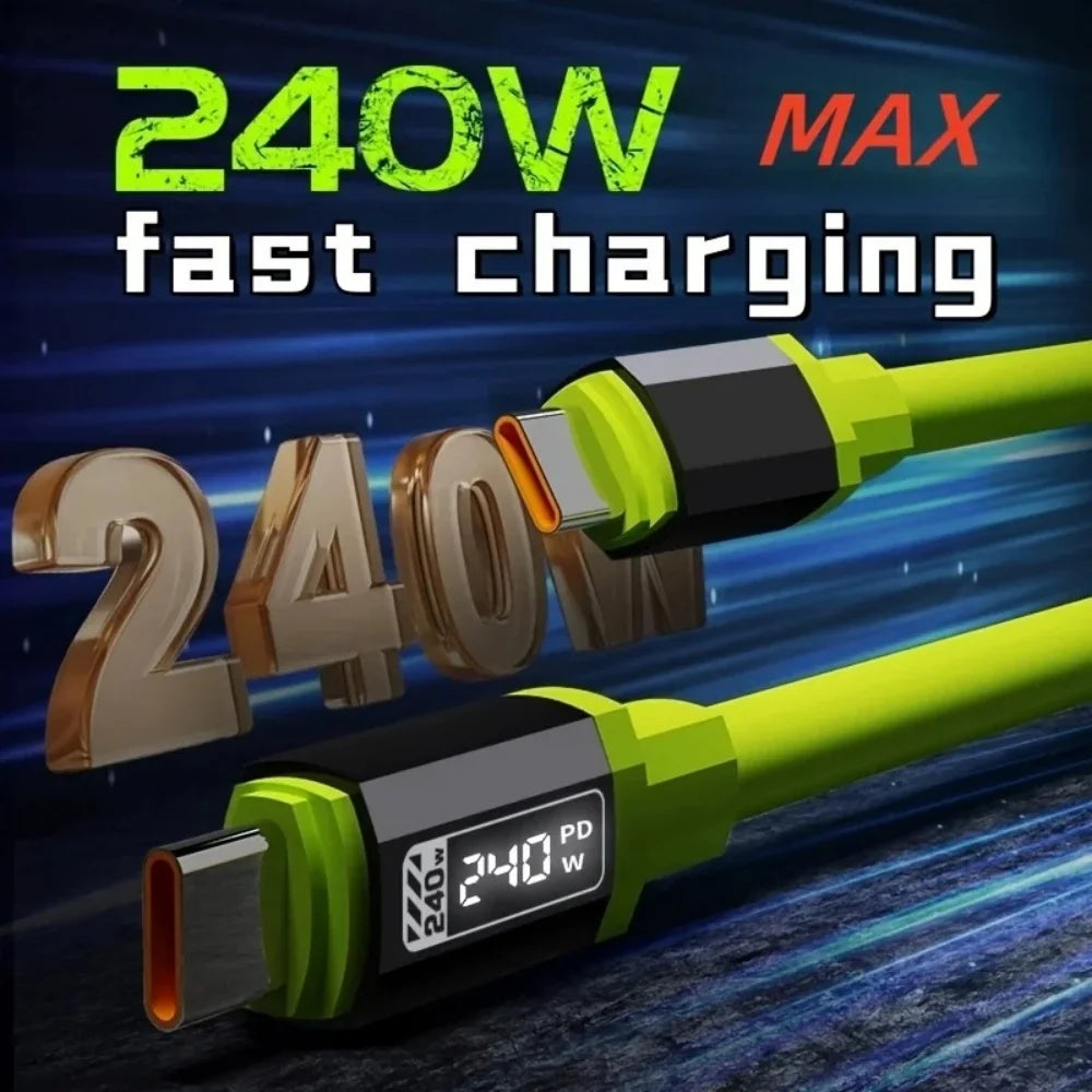 USB C 240W PD Data Cable Mobile Phone Fast Charge USB Cord Quick Charging Wire for iPhone HUAWEI HONOR Xiaomi USB PD to PD cable Qme