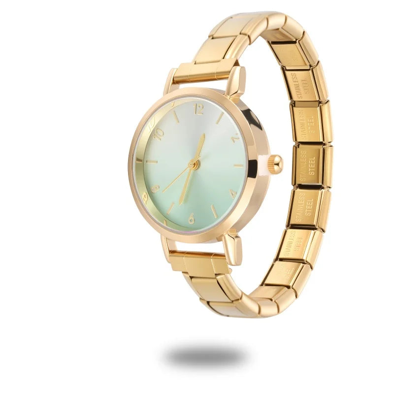 2026 Fashion Men Women's Stainless Steel Round Simple Watch Bracelet