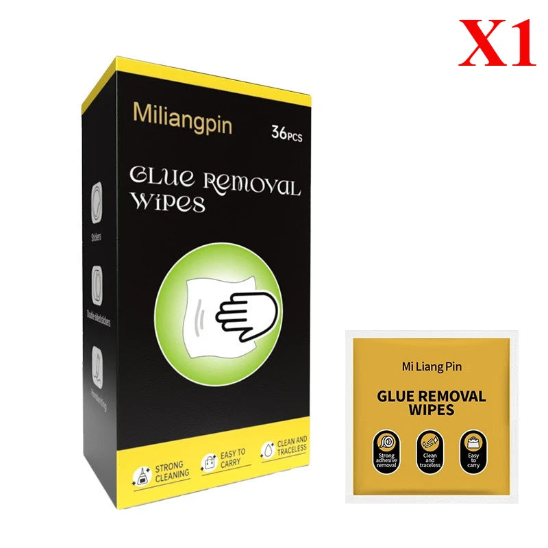 Adhesive Remover Wet Wipes for Floor, Glass, Ceramic, Plastic, Metal Cleaner: Glue Double-Sided Tape, Marker, Label Glue, Sponge Qme 36pcs
