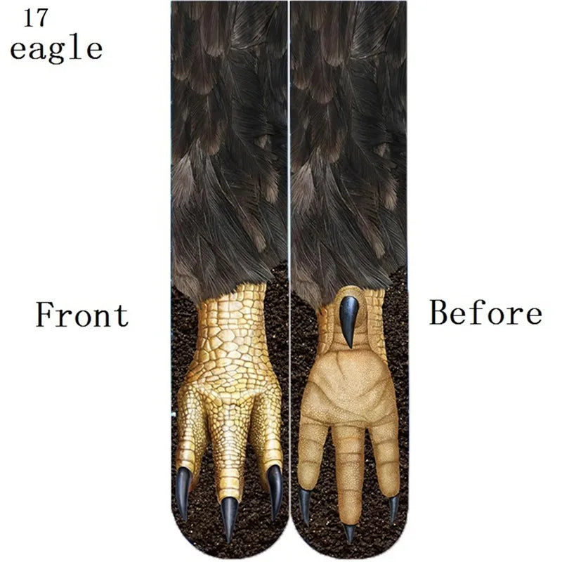 Funny Animal Paw Socks Cat Tiger Leg Toe Men Women Party Outdoor Qme style17 One Size