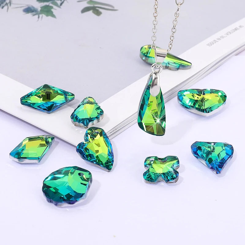 Crystal Multi -shape Pendants Shiny Single Hole Glass Beads For Jewelry Making Supplies Earring Necklace Jewelry Accessories Qme
