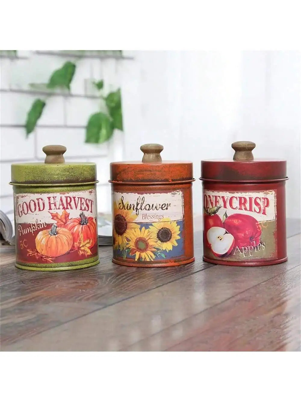 Creative Retro Vintage Storage Lid Iron Bucket Bar Display Ornaments Qme