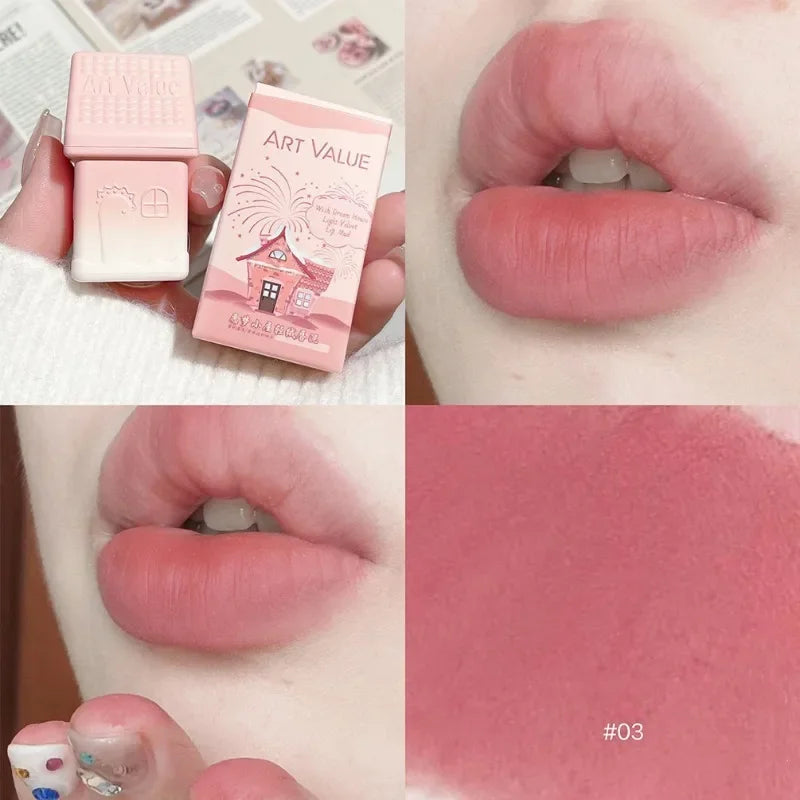 Matte Lipstick Berry Wine Soft Velvet Lip Mud Korean Makeup Solid Lip Gloss Non Stick Cup Lasting Moisturizing Light Lip Tint Qme 03