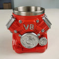 V8 Engine Mechanical Mug Stainless Steel Resin Coffee Beer Cup Unique Qme Red <200ml