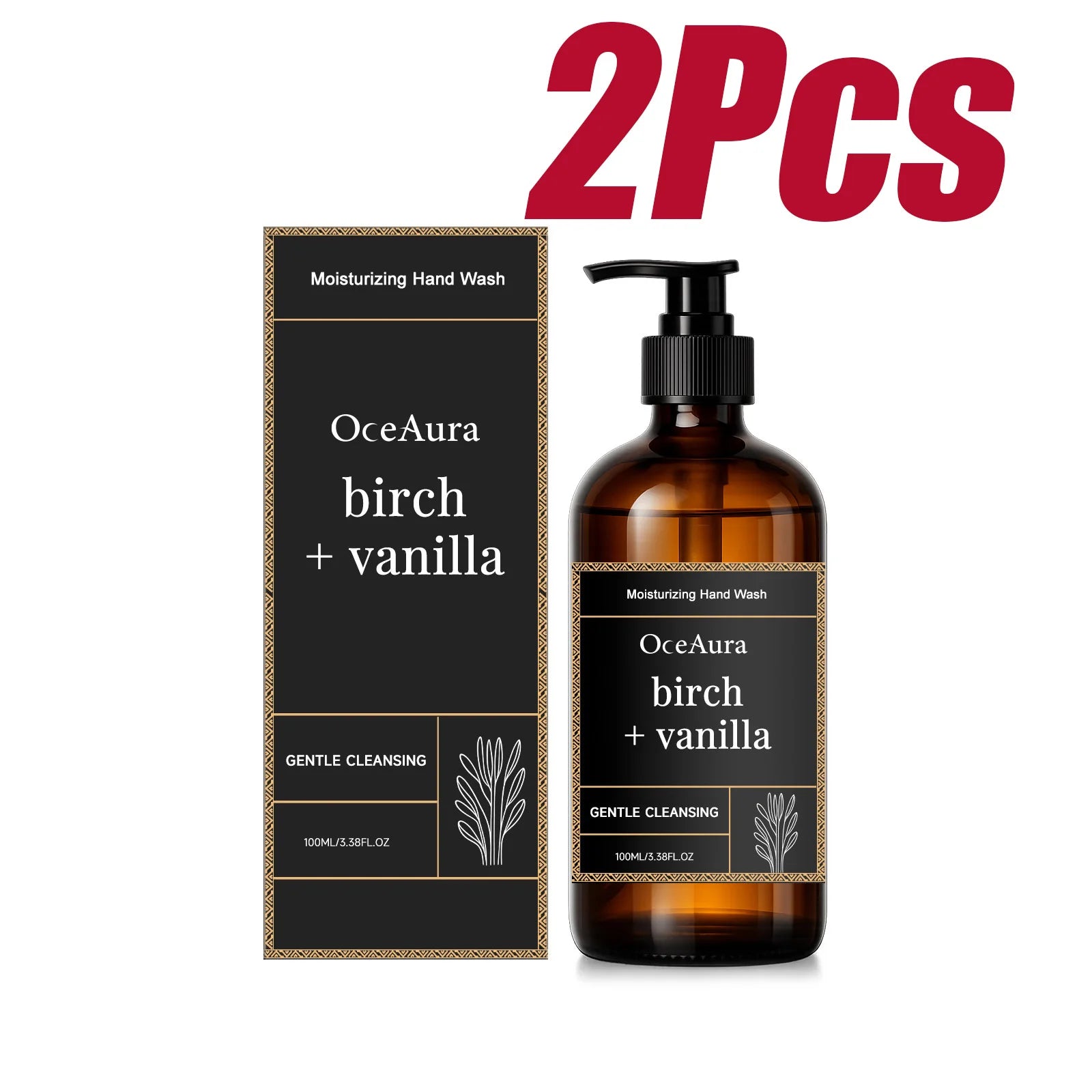 Moisturizing Hand Wash Vanilla Extract Nourishing Liquid Soap Gentle Cleansing Hand Soap for Daily Use Soft Hands Family Care Qme 2 x 100ml Boxed