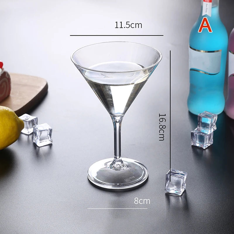 Acrylic Cocktail Cup Unbreakable Wine Glass Home Wedding Party Bar Qme A