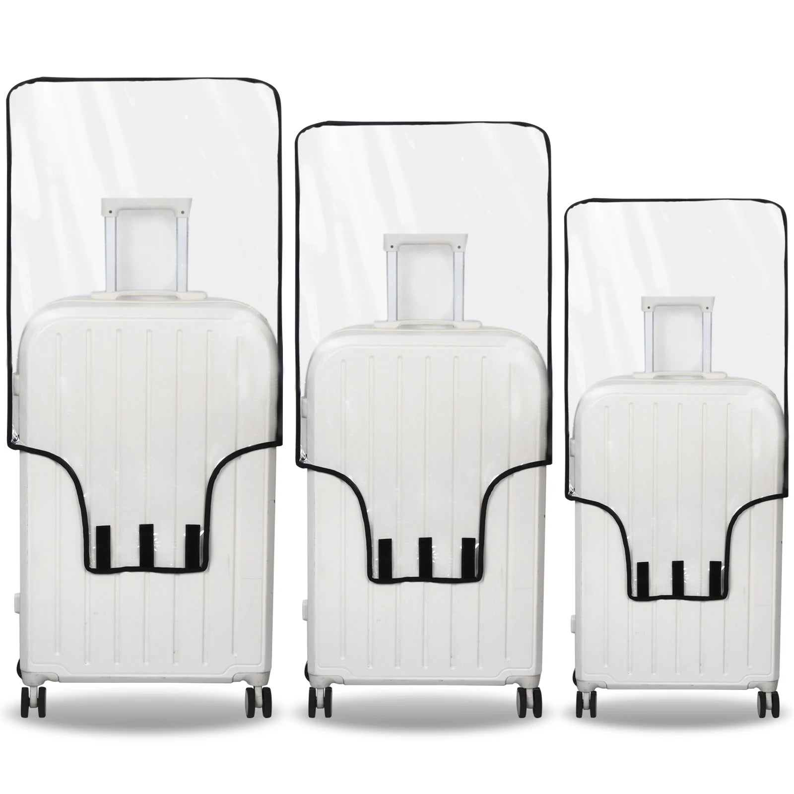 3Pcs Suitcase Cover Protectors PVC Luggage Cover For Suitcases 20/24/28 Inch Transparent Clear Suitcase Cover For Wheeled Trolle Qme