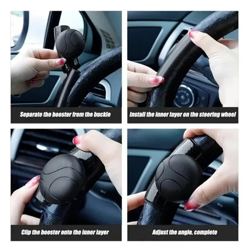 360° Assistive Steering Wheel Rotator - Featuring a force-saving one-handed operation design, equipped with a grip ball, Qme
