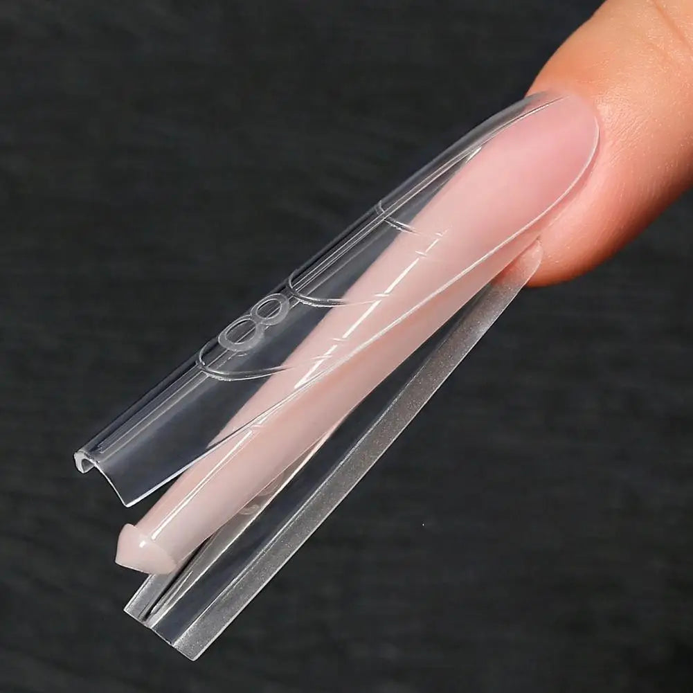 Dual Nail Forms Almond Extension Poly Gel Full Cover Reusable Molds Qme