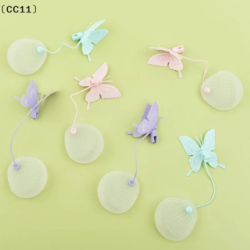 Butterfly Tea Bags Strainers Silicone Filter Infuser Silica Teabags Qme