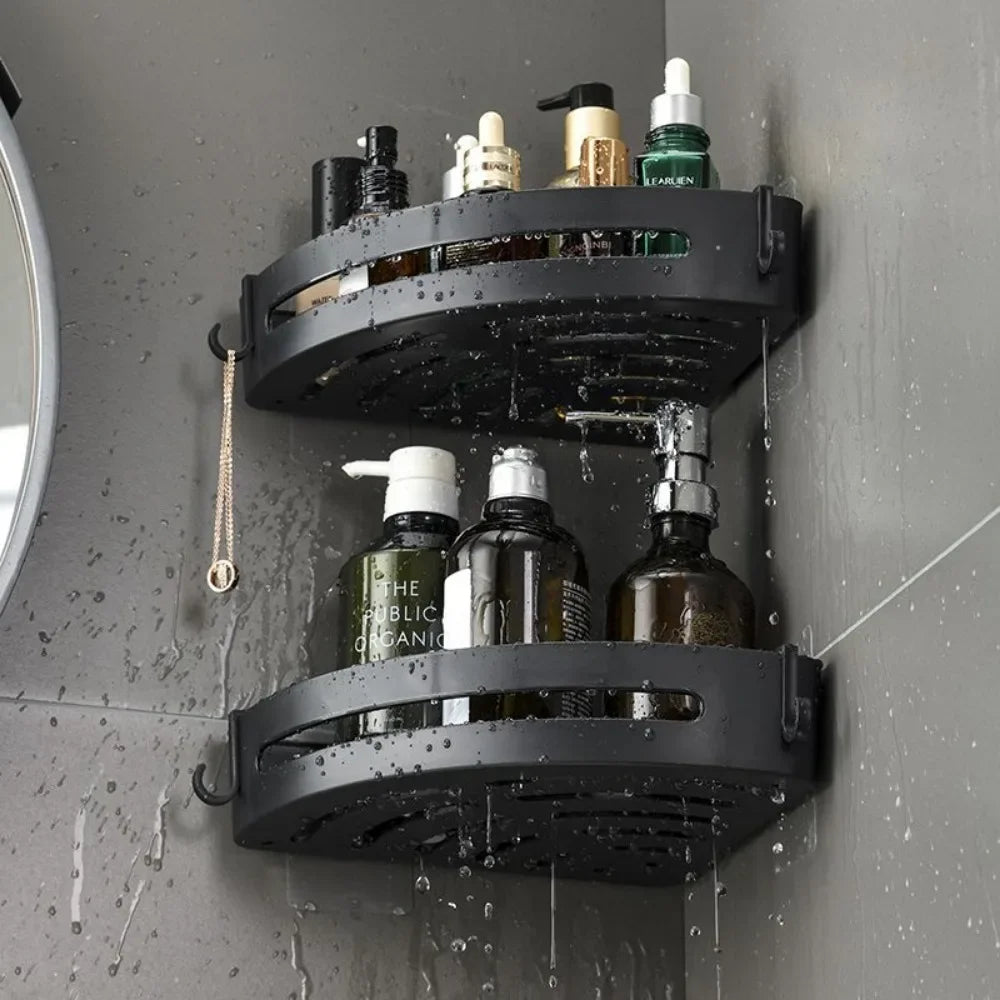 1 2 No Drill Required Bathroom Storage Shelf Holder Shower Caddy Qme