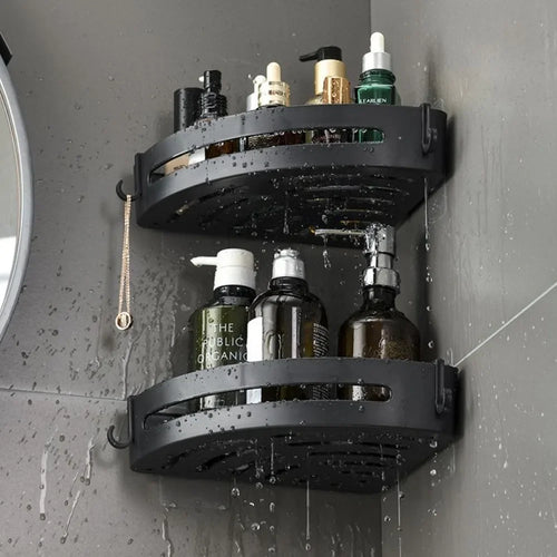 1 2 No Drill Required Bathroom Storage Shelf Holder Shower Caddy Qme