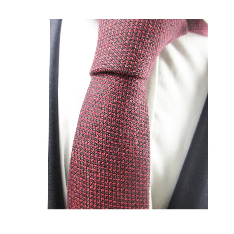 Fashion Mens Necktie Solid Wool Ties Jacquard Woven Ascot Navy Blue Qme COLOR18