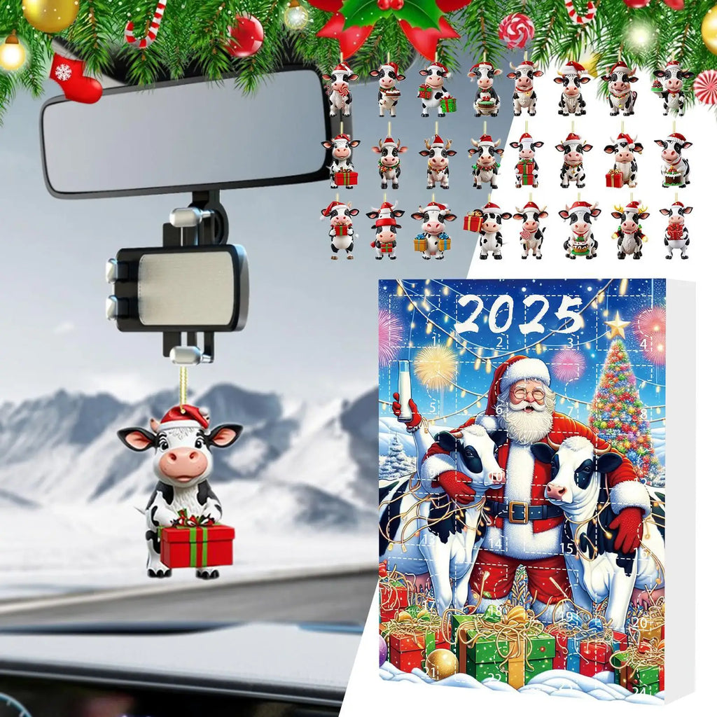 Christmas Countdown Calendars Cute 24 Cow Advent Calendar Cartoon Qme