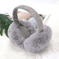 New Autumn Winter Soft Earmuffs Women Men Ear Keep Warmer Plush Solid Color Adjustable Foldable Ear Protection Muffs Earflap Qme GRAY