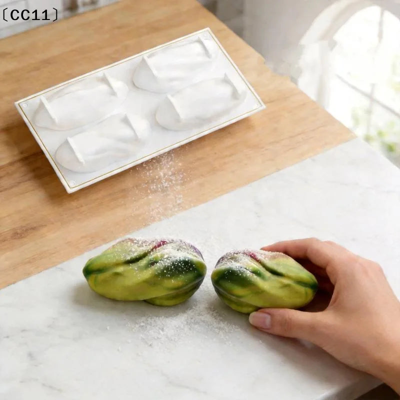 Chocolate Dessert Pudding Baking Mold 4 Cavity Pistachio Mousse Cake Qme