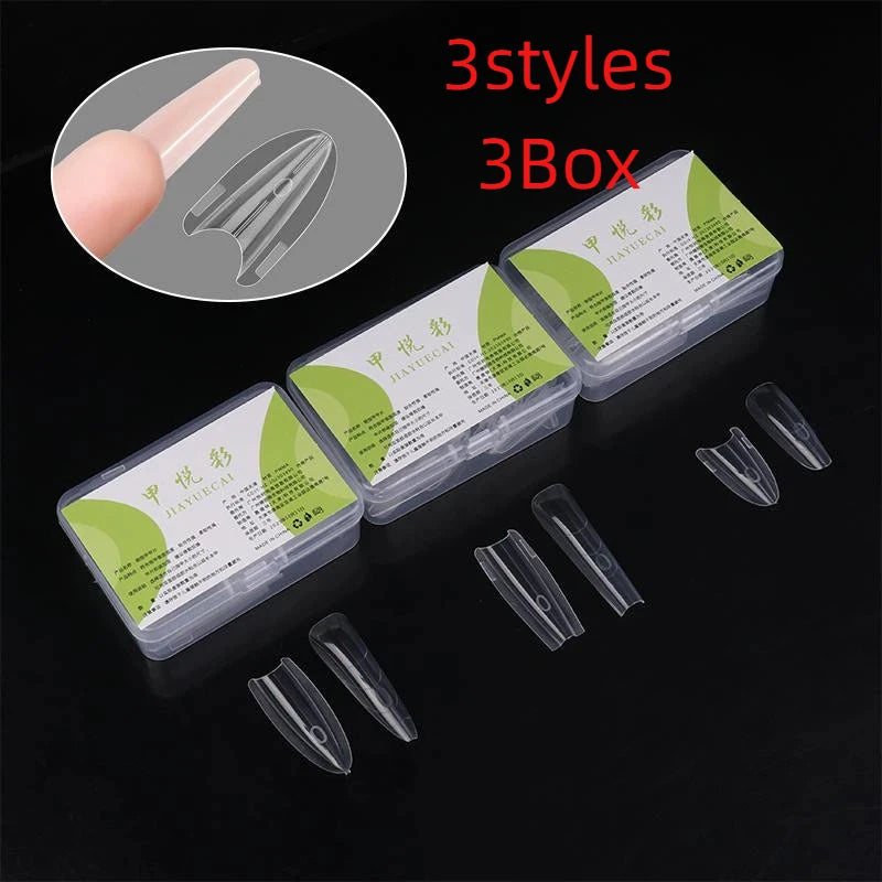 3Box Sandwich Dual Nail Forms 15Size Quick Extensions-dual T-shaped Qme