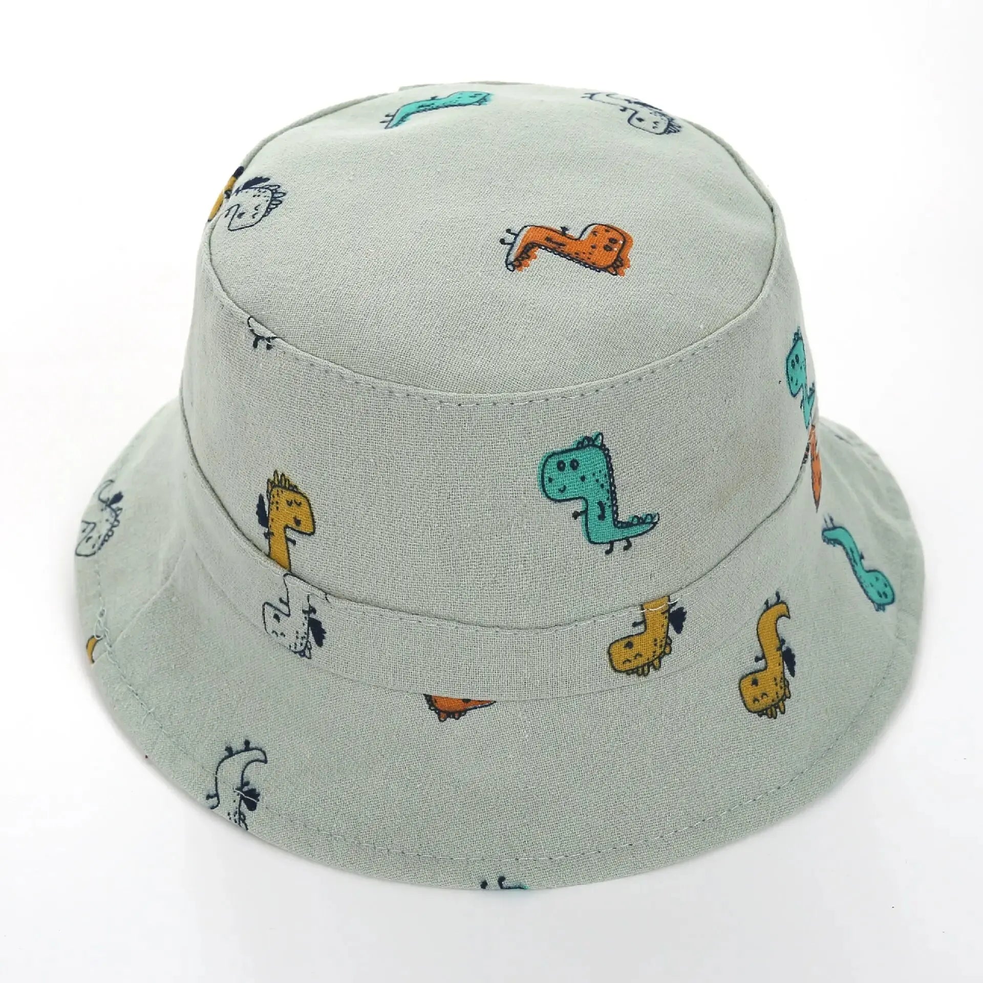 Cartoon Giraffe Print Baby Bucket Hat Children Casual Panama Cap Kids Foldable Camping Fishing Outdoor Sun Hats Fisherman Caps Qme 48cm fit 0-4Y green