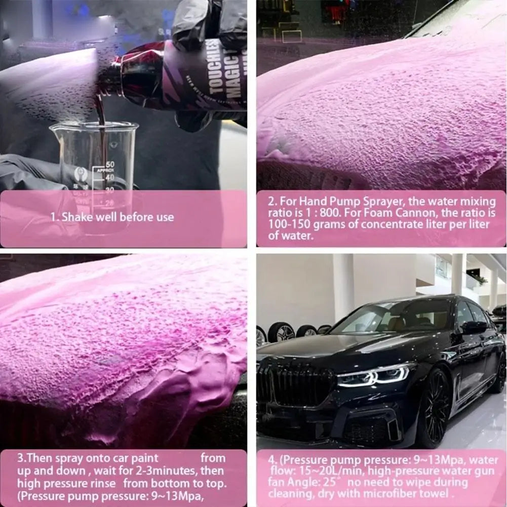 Pink Foaming Car Wash Soap (Works with Foam Cannons and Guns or Bucket Washes) Safe for Cars, Trucks, Motorcycles, RVs & More Qme