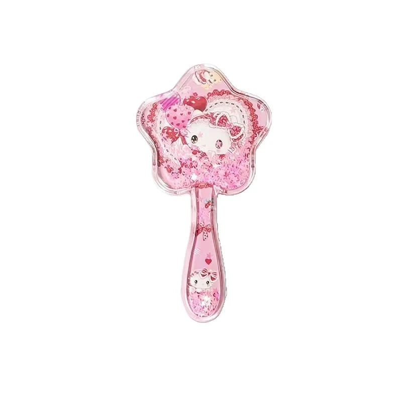 Hello Kitty New Five-Pointed Star Fluffy Cushion Comb Cute Cartoon-Style Detangling and Massaging Comb Air-Cushion Comb Qme