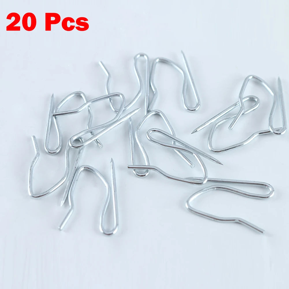10 20 Metal Pin S Hook Curtain Shower Hanging French Pleat Pinch Home Qme 20pcs