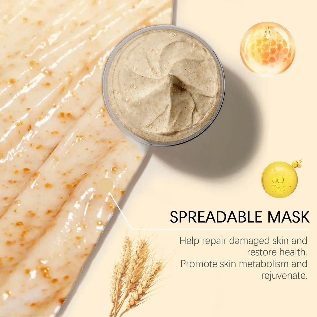 Rice & Honey Face Mask Moisturizing Fade Dark Spot Hydrating Repair Brightening Shrink Pore Hydrating Mask Glowing Skin Care Qme