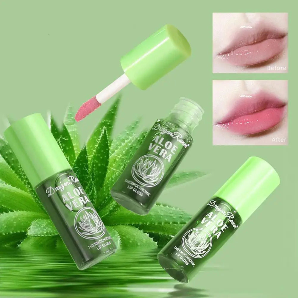 Aloe Vera Discolored Lip Balm Jelly Magic Color Changing Lipstick Girl Moisturizing Nourishing Lasting Lip Gloss Makeup Lip Care Qme