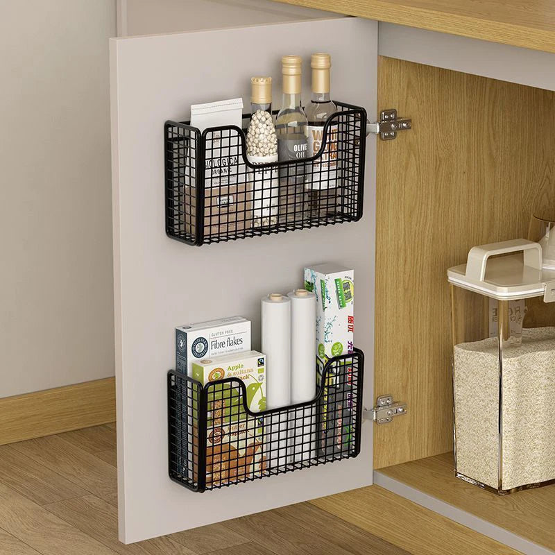 Door Storage Box Iron Rack Wall-mounted Cabinet Plastic Wrap Bathroom Qme