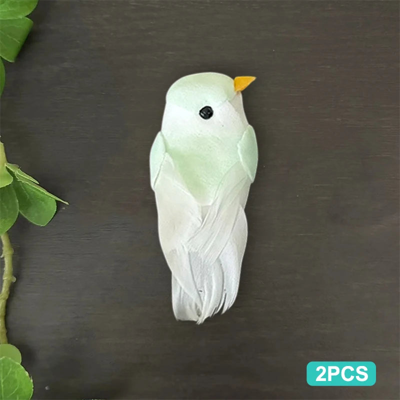 Cute Artificial Birds Fake Foam Animal Simulation Feather Models Tit Qme A6 2PCS