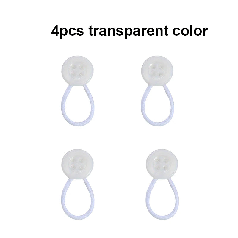 4Pcs removable cuff neckline retractable button, soft elastic neckline cuff extender, seam-free adjustable retractable button Qme 4pcs transparent