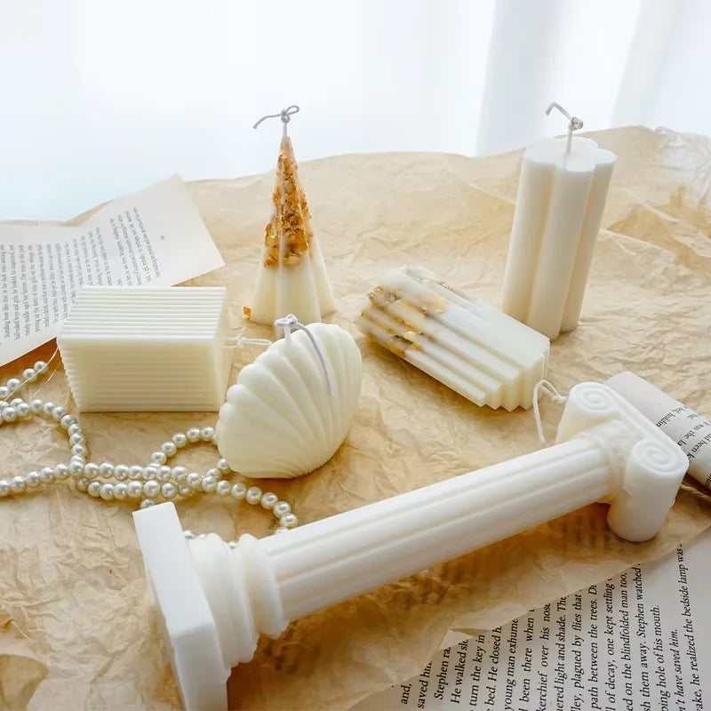 New European Roman Pillar Mold Aromatherapy Candle Mold Kitchen Baking Chocolate Molds Retro Home DecorDIY Gypsum Ornament Mould Qme