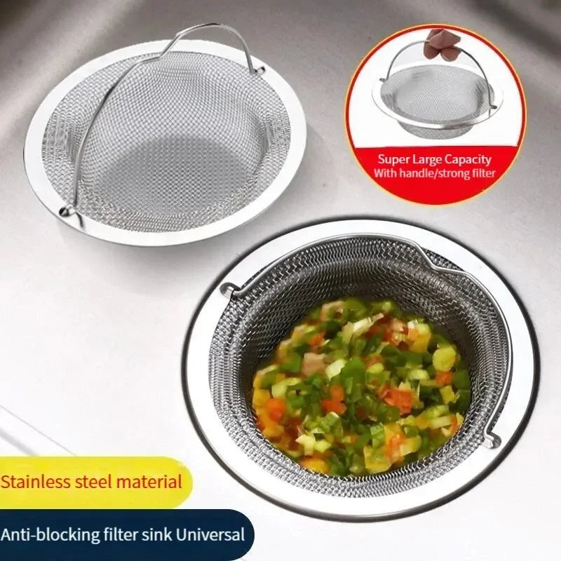 1/2/5PCS Sink Strainer Kitchen Drain Strainer Dish Drainer for Sink With Handle Metal Sink Strainer Floor Drain For Kitchen Kit Qme