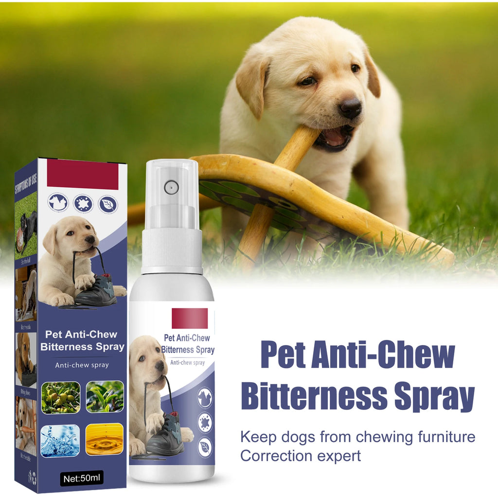 Natural Bitter Spray Anti-Chew Spray Effectively Restrain Pet Behavior Relieve Anxiety Protecting Furnishings Training Supplies Qme