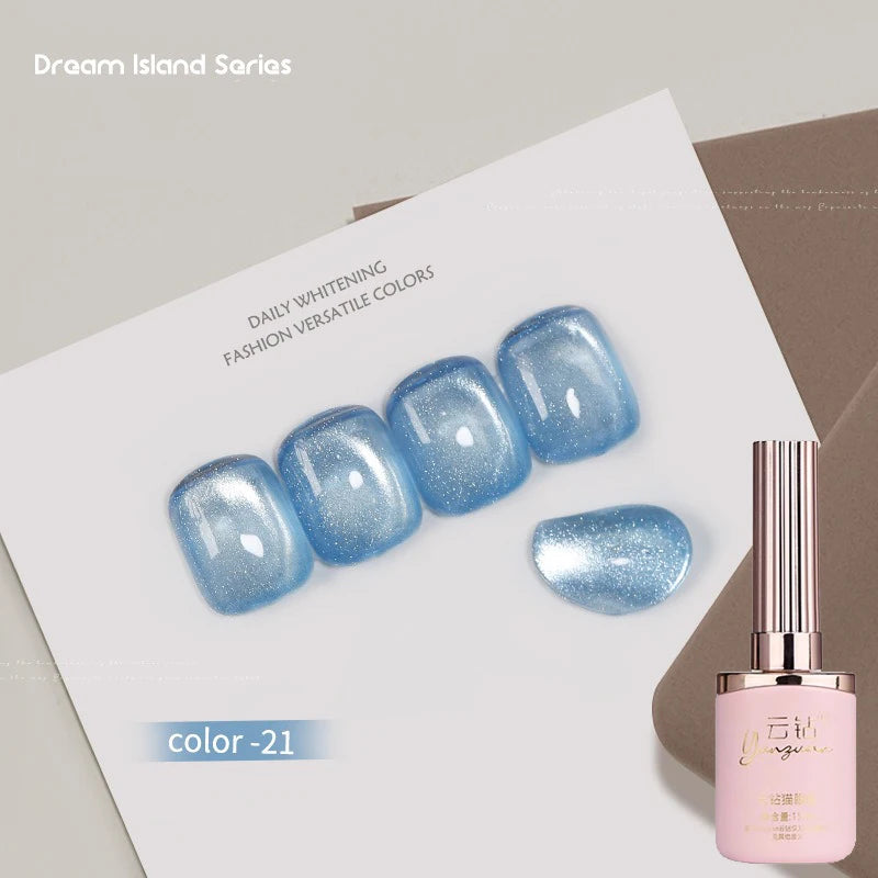 36 Colors Cat Eye Gel Polish Set, 15ml Magnetic Soak Off UV LED Gel Nail Kit, Fine Nano Pigment Shimmer Nail Art Manicure Qme 21