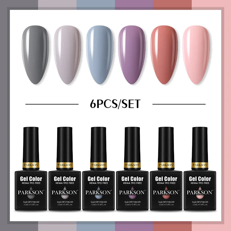 PARKSON Lot Gel Polish Semi-permanent Nail Hybrid Varnishes Base Coat Qme ZH09
