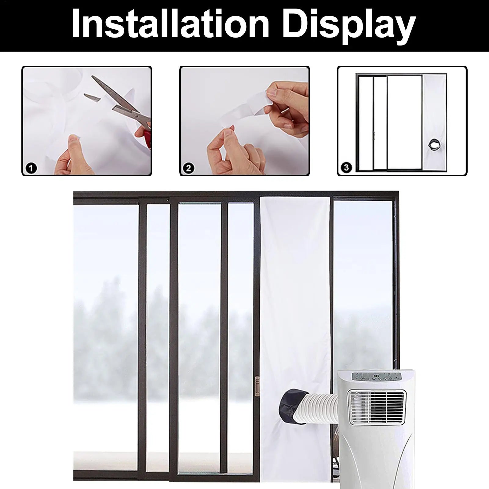 Air Conditioner Window Seal Windproof Waterproof Portable Seal Cloth Air Conditioner Accessories for Medium Large Casement Crank Qme