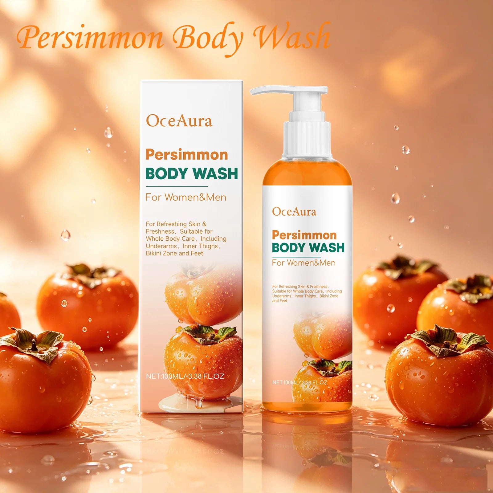 Oceaura Persimmon Body Wash Full Use Long-lasting Odor Eliminating Qme