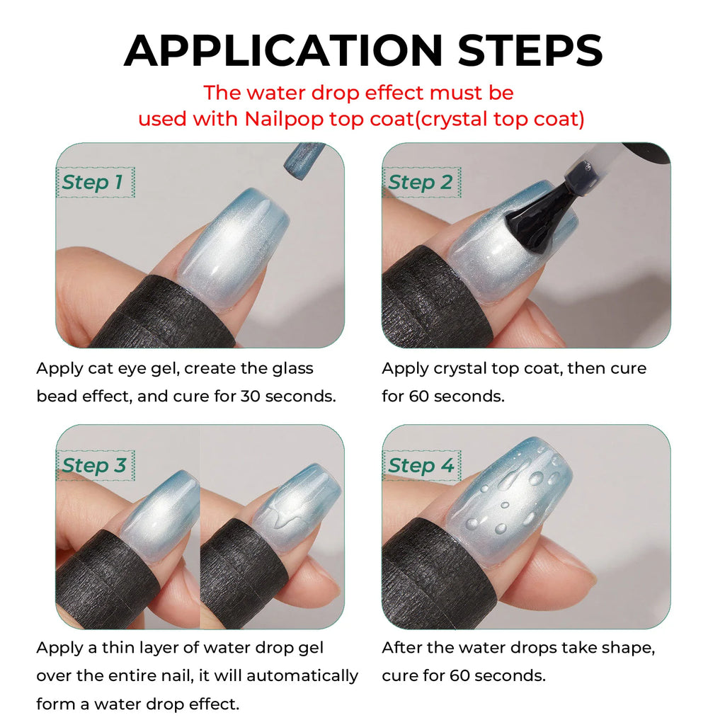 Nailpop HEMA TPO 3D Water Droplet Coat No Wipe Gel 5s Quick Forming Qme