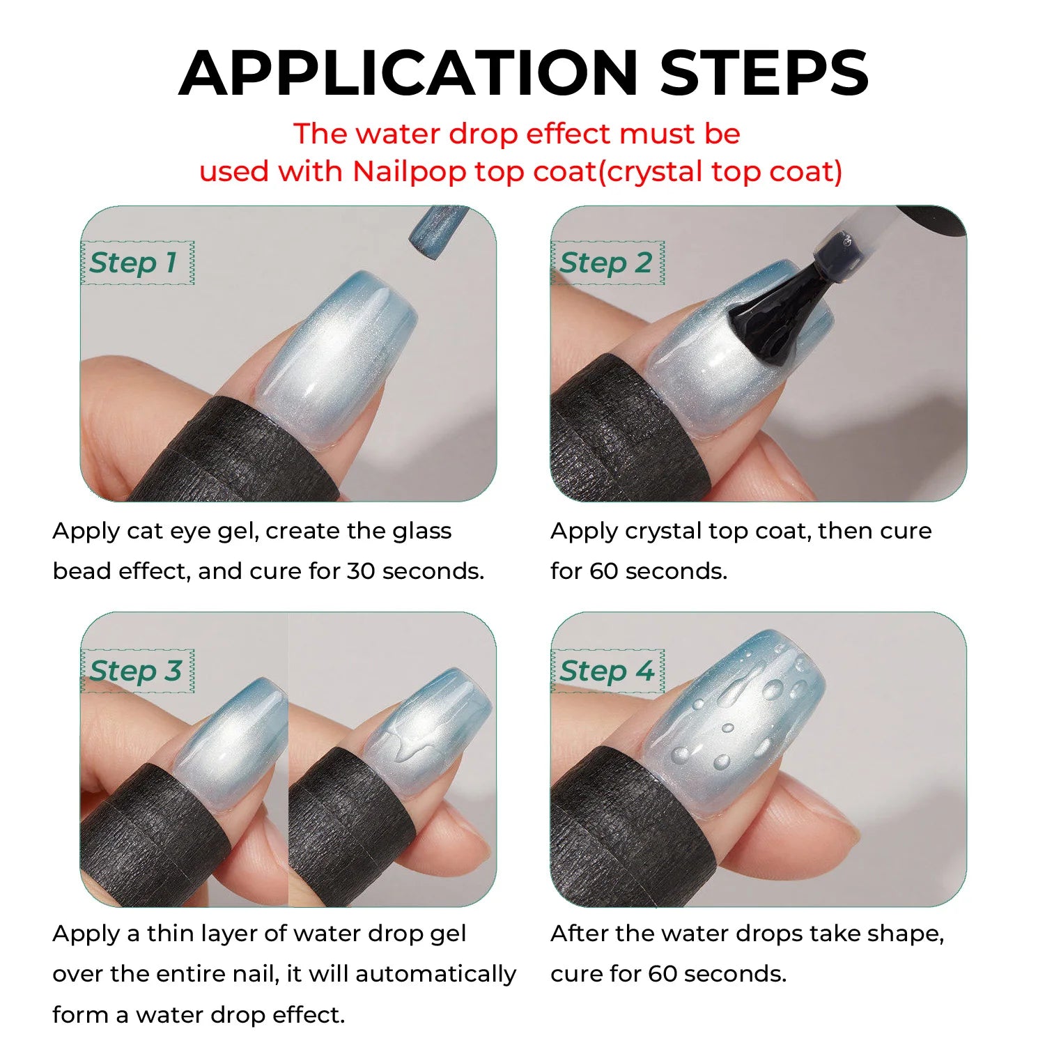Nailpop HEMA TPO 3D Water Droplet Coat No Wipe Gel 5s Quick Forming Qme