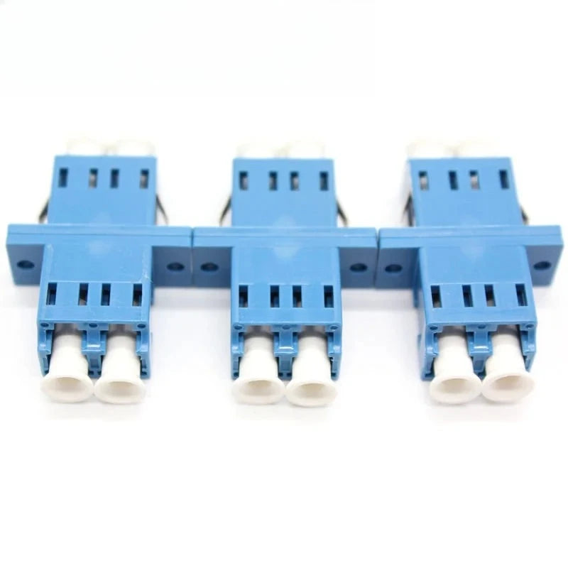 50pcs Fiber optical Flange Coupler LC-LC Duplex Coupler Connector Single Mode Plastic duplex optical fiber adapter LC UPC Qme