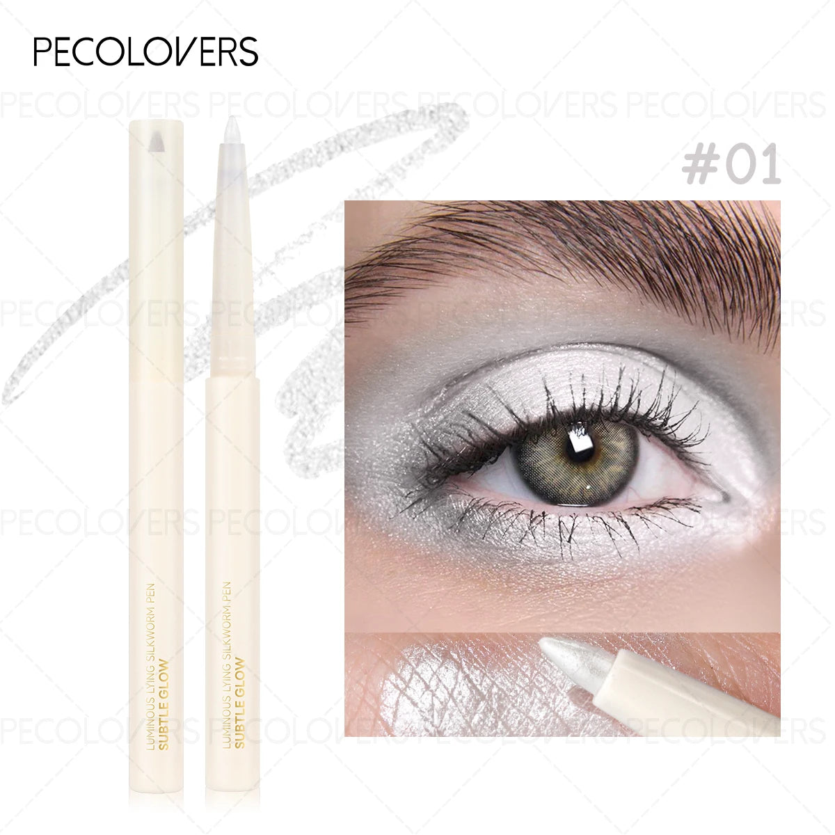 Pearlescent Highlighter Eyeshadow Pen Long-lasting Glitter Finish Qme 01